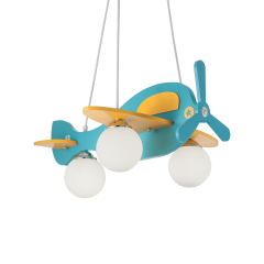 IDEAL LUX 3ΦΩΤΟ ΠΑΙΔΙΚΟ ΦΩΤΙΣΤΙΚΟ ΞΥΛΙΝΟ ΓΑΛΑΖΙΟ AVION-1 SP3 136325