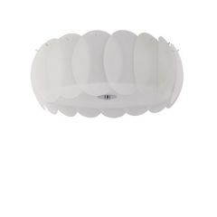 IDEAL LUX 8ΦΩΤΗ ΠΛΑΦΟΝΙΕΡΑ ΓΥΑΛΙΝΗ ΛΕΥΚΗ Ø52 OVALINO PL8 094014