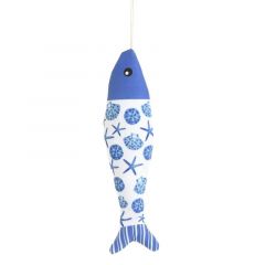 Inart Ψάρι Κρεμαστό Διακοσμητικό Λευκό/Μπλε 46x27x38 Κωδικός: 4-70-049-0036