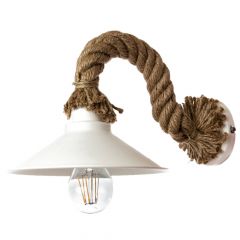 Inlight Απλίκα Τοίχου Σχοινί Μεταλλική Λευκή 43351