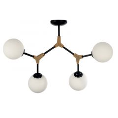 Inlight Τετράφωτο Φωτιστικό Οροφής Μεταλλικό Μαύρο/Χρυσό 6167-4