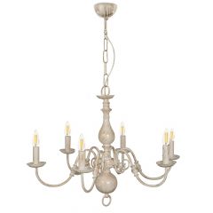 Inlight Εξάφωτος Πολυέλαιος Μεταλλικός Λευκός Με Χρυσή Πατίνα 5311-6