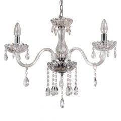 Inlight Τρίφωτος Πολυέλαιος Γυάλινος Διάφανος 5314-3