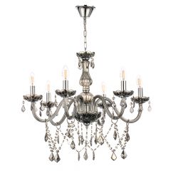 Inlight Εξάφωτος Πολυέλαιος Γυάλινος Φιμέ 5314-6