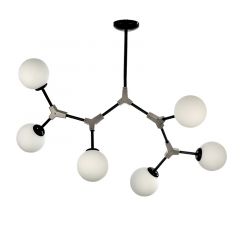 Inlight Εξάφωτο Φωτιστικό Οροφής Μεταλλικό Μαύρο/Νίκελ Ματ 6167-6