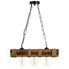 Inlight Τρίφωτο Φωτιστικό Οροφής Ξύλινο Καφέ 5318-3