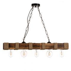 Inlight Πεντάφωτο Φωτιστικό Οροφής Ξύλινο Καφέ 5318-5