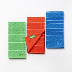 Benetton Po Πετσέτες Κουζίνας Βαμβακερές Πράσινη/Κόκκινη/Μπλε Σετ 3 Τμχ