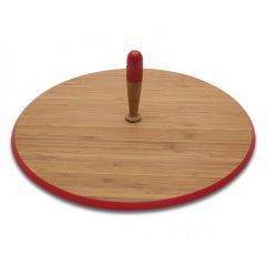 Pebbly Πλατώ Τυριών Bamboo Natural/Κόκκινο Ø33x3