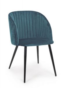 Bizzotto Queen Καρέκλα Βελούδινη Μπλε 53x57x81,5