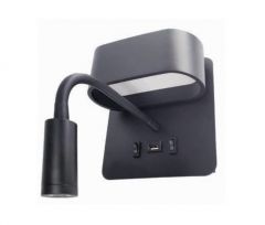 Inlight Απλίκα Τοίχου Led Μεταλλική Μαύρη 43036