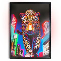 Πίνακας "New York Cat" Με Neon LED Φωτισμό 70x100 Εκ.
