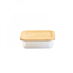 Pebbly Δοχείο Τροφίμων Γυάλινο Με Καπάκι Από Bamboo 1,8 lt