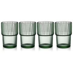 Bitz Ποτήρια Καφέ/Ροφημάτων Γυάλινα Σετ 4 Τμχ 12,5 Εκ. 380 ml - Kusintha Green
