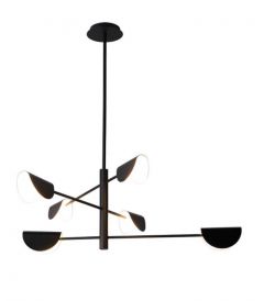 Viokef Εξάφωτο Φωτιστικό Οροφής Μεταλλικό Μαύρο 125x140 Ada 4248600