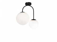 Viokef Δίφωτη Πλαφονιέρα Γυάλινη/Μεταλλική Μαύρη Anouk 4228700