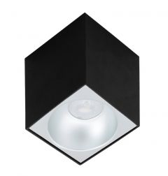 Viokef Σποτ Οροφής Αλουμινίου Μαύρο/Ασημί 9,7x9,7 Jhonny 4240701