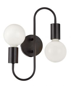 Viokef Δίφωτη Απλίκα Μεταλλική Μαύρη Jane 4233000