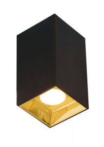 Viokef Σποτ Οροφής Led Αλουμινίου Μαύρο/Χρυσό 7,6x7,6 Glam 4240501