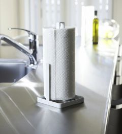 Yamazaki Βάση Για Χαρτί Κουζίνας Μεταλλική Λευκή Tower 11x11x26,5