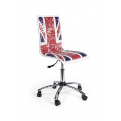 Bizzotto Young British Καρέκλα Γραφείου Pu Μπλε/Κόκκινη 42,5x40x99