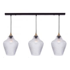 Zambelis Lights Τρίφωτο Φωτιστικό Οροφής Ράγα Γυάλινο Διάφανο 19242