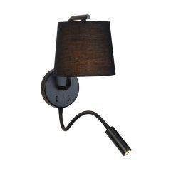 Zambelis Lights Δίφωτη Απλίκα Τοίχου Led Μαύρη/Καφέ H-57